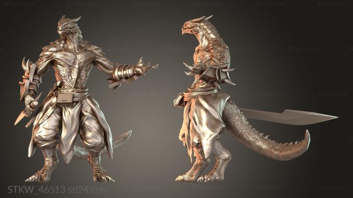 Military figurines (Dragonborn Soldier Idle Wing Poised, STKW_46513) 3D models for cnc
