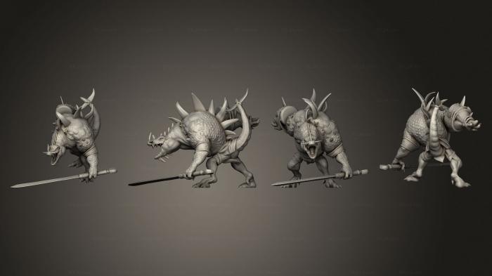 Military figurines (Crocodile Hunchback Roaring Large, STKW_4665) 3D models for cnc