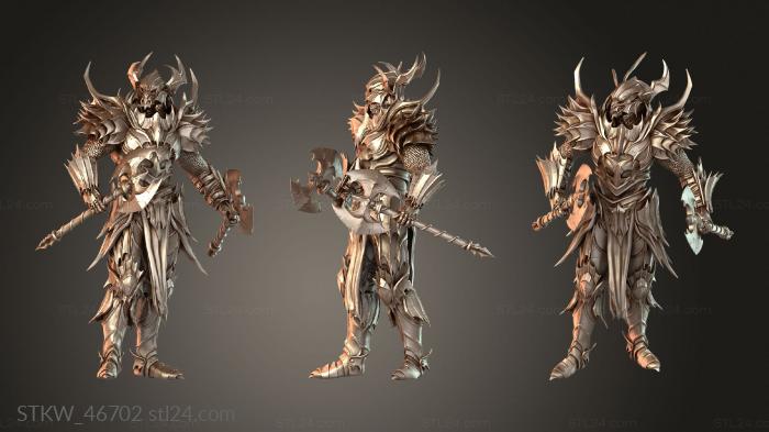 Military figurines (Draven Evernight Stand Helm Axe Weighted, STKW_46702) 3D models for cnc