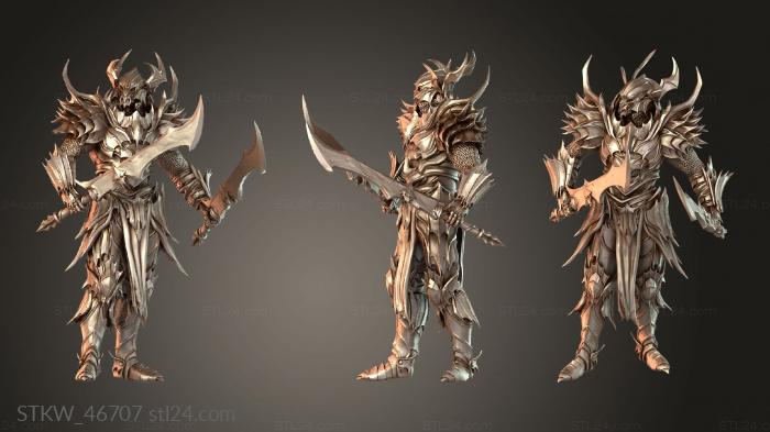 Military figurines (Draven Evernight Stand Helm Sword Keen, STKW_46707) 3D models for cnc