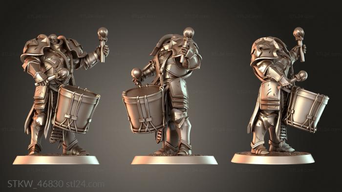 Military figurines (Drummer Fiery, STKW_46830) 3D models for cnc