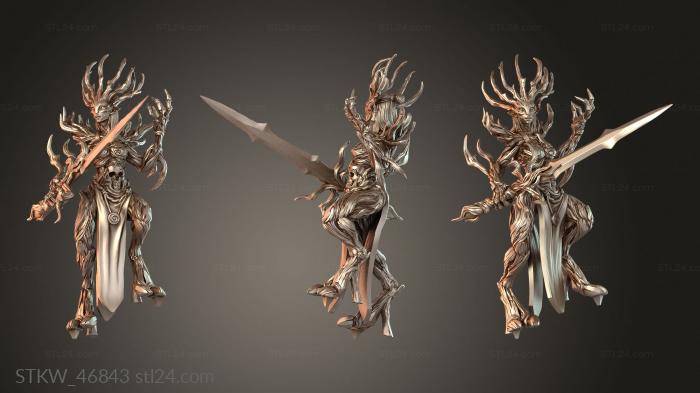Military figurines (Dryad Matriarch Hero PB Sword, STKW_46843) 3D models for cnc