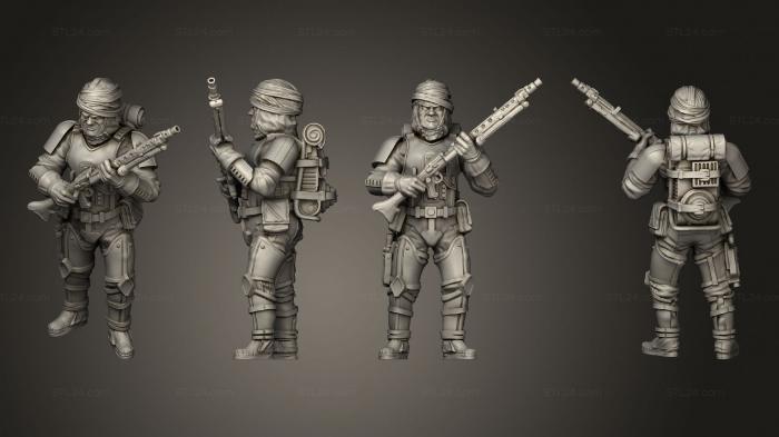 Military figurines (cybernetic bounty hunter, STKW_4744) 3D models for cnc