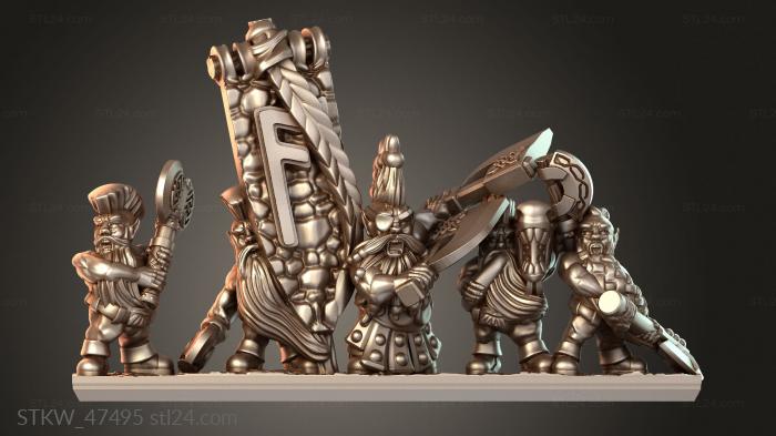 Military figurines (Dwarves berserker noble, STKW_47495) 3D models for cnc