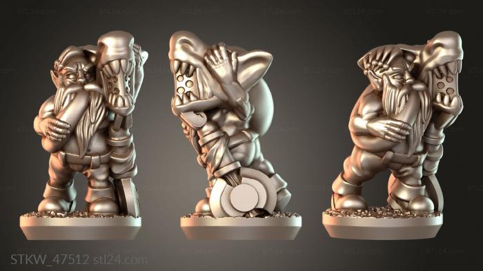 Military figurines (Dwarves bes horn, STKW_47512) 3D models for cnc