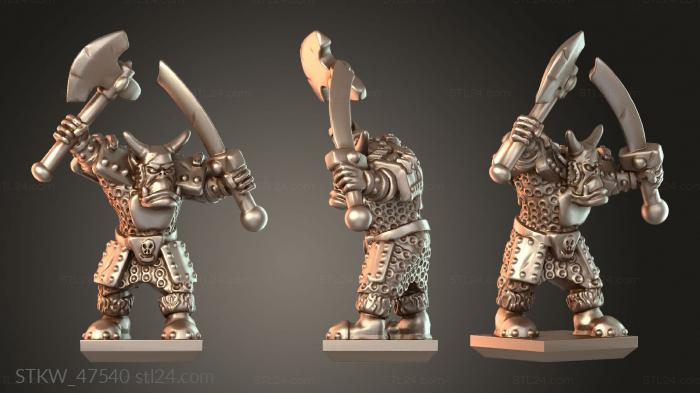 Military figurines (Dwarves Black Orcs keen-eyed, STKW_47540) 3D models for cnc
