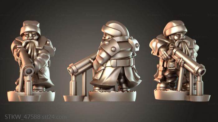 Military figurines (Dwarves gun precise, STKW_47588) 3D models for cnc