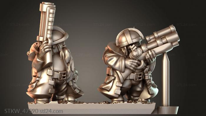 Military figurines (Dwarves guns tactical, STKW_47590) 3D models for cnc