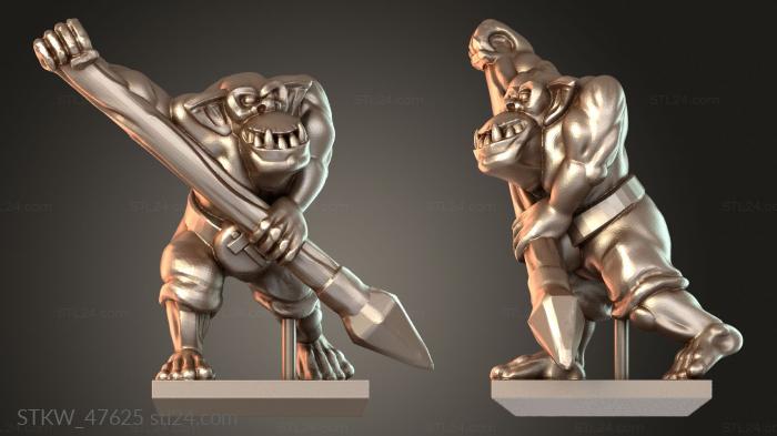 Military figurines (Dwarves Orc rager, STKW_47625) 3D models for cnc