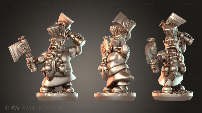 Military figurines (Dwarves radge shadowed, STKW_47641) 3D models for cnc
