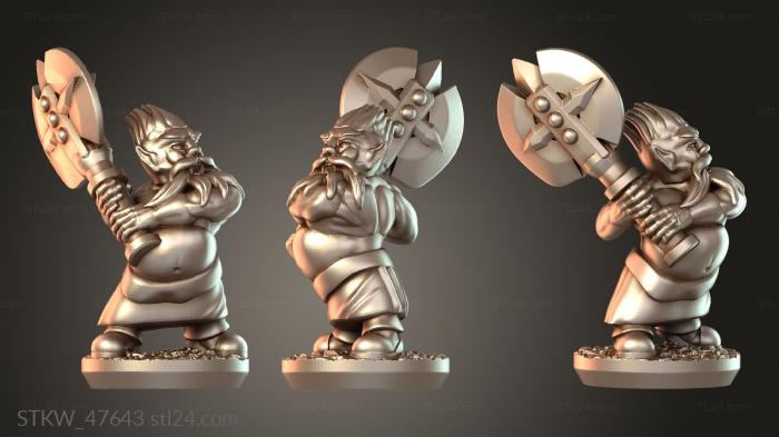 Military figurines (Dwarves radge ironclad, STKW_47643) 3D models for cnc
