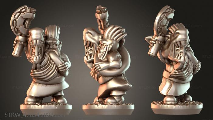 Military figurines (Dwarves radge horn bold, STKW_47654) 3D models for cnc