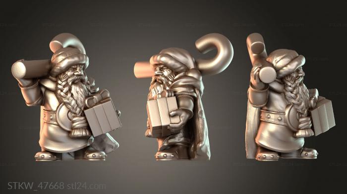 Military figurines (Dwarves Santadwarf, STKW_47668) 3D models for cnc