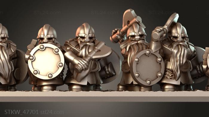 Military figurines (Dwarves warrior elite, STKW_47701) 3D models for cnc