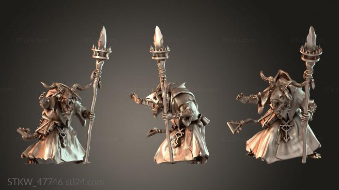 Military figurines (Eamann Skaven Grey Seer shadowed, STKW_47746) 3D models for cnc