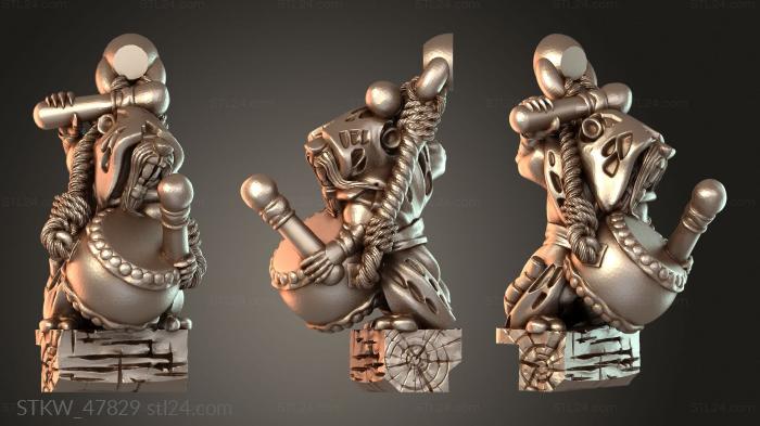 Military figurines (Eastern Skaven drummers keen, STKW_47829) 3D models for cnc