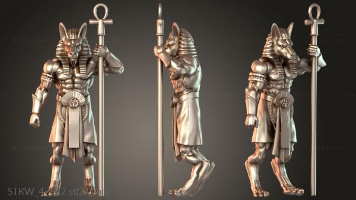 Egyptian God Anubis with Staff