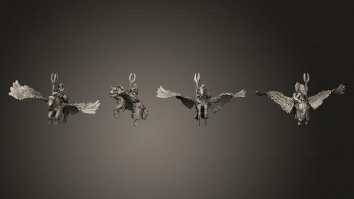 Military figurines (Dark Elf Sorceress Pegasus v 3, STKW_4857) 3D models for cnc