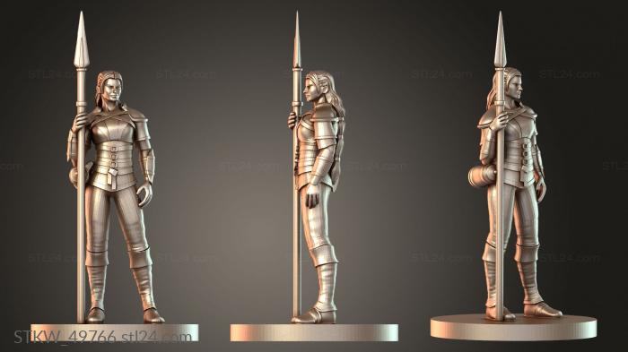 Fighters Human Fighter Female with spear relaxed
