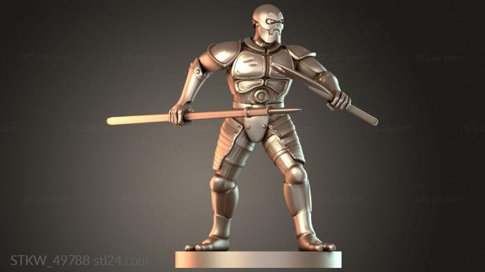Fighters Warforged Fighter Warfoged Axe and Spear sculpted