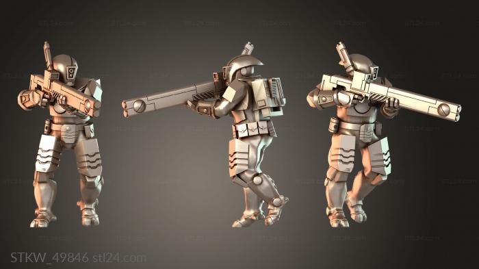 Military figurines (Fire warriors scorching, STKW_49846) 3D models for cnc