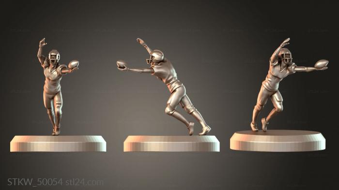 Football Trophy player catching ball on victorious v