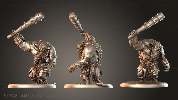 Military figurines (Forest Ogre Mace, STKW_50110) 3D models for cnc