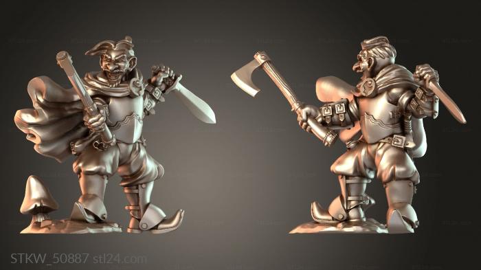 Military figurines (Gnome Fighter Axe and Dagger, STKW_50887) 3D models for cnc