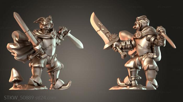 Military figurines (Gnome Fighter Tech Sword and Dagger, STKW_50889) 3D models for cnc