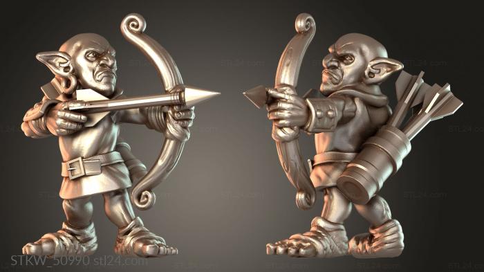 Military figurines (Goblin Archer Xenial, STKW_50990) 3D models for cnc