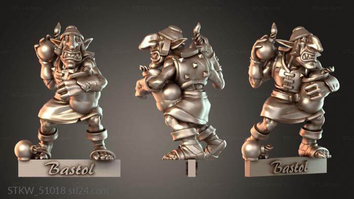Military figurines (Goblin Blood Bowl Bomma Striker, STKW_51018) 3D models for cnc