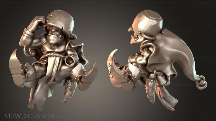 Military figurines (Goblin Frog Riders Rider Nimble, STKW_51105) 3D models for cnc