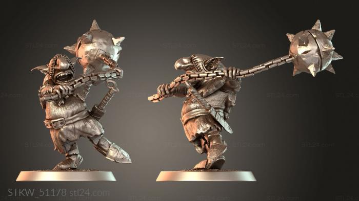 Military figurines (Goblin Monk Attack, STKW_51178) 3D models for cnc