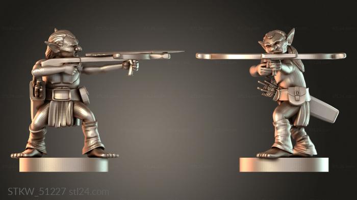 Military figurines (Goblin Ranged with Crossbow, STKW_51227) 3D models for cnc