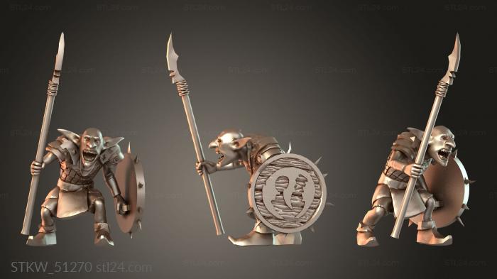 Military figurines (Goblin Spear Vicious, STKW_51270) 3D models for cnc