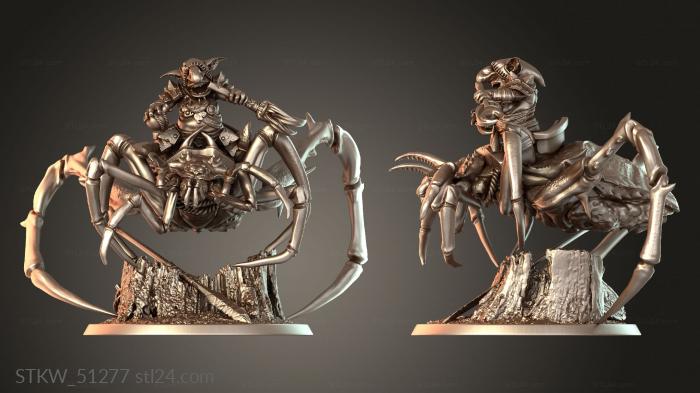 Military figurines (Goblin Spider Rider Archer, STKW_51277) 3D models for cnc