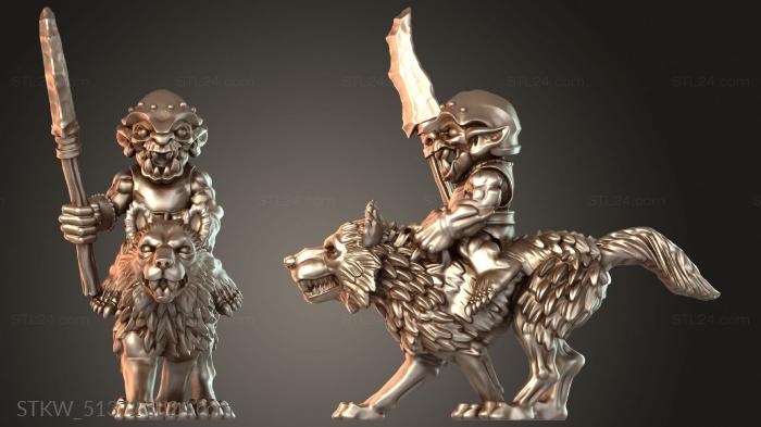 Goblin Wolf Riders with Melee Weapons Spear Mighty