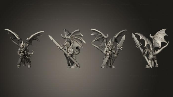 Military figurines (dire elf harpy 07, STKW_5212) 3D models for cnc