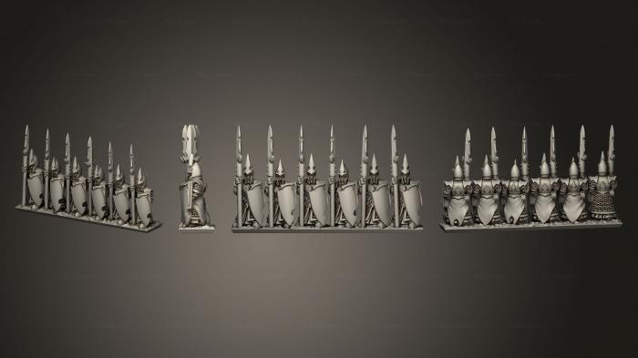 Military figurines (dire elf spears 1, STKW_5220) 3D models for cnc