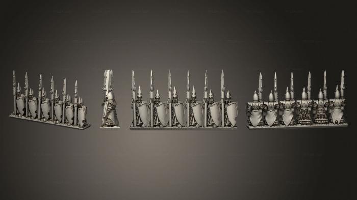 Military figurines (dire elf spears 4, STKW_5223) 3D models for cnc