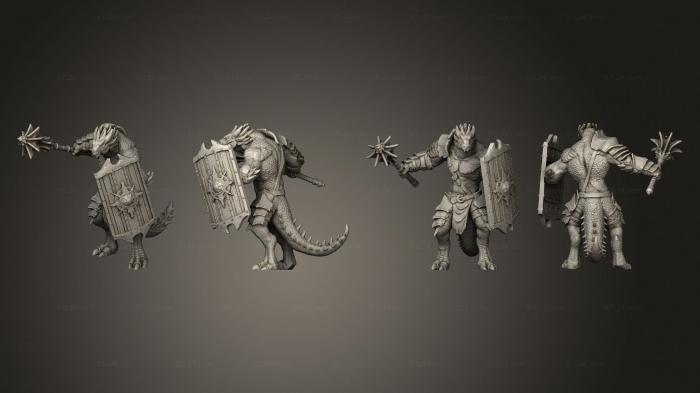 Military figurines (Dragonborn Mace Shield, STKW_5298) 3D models for cnc