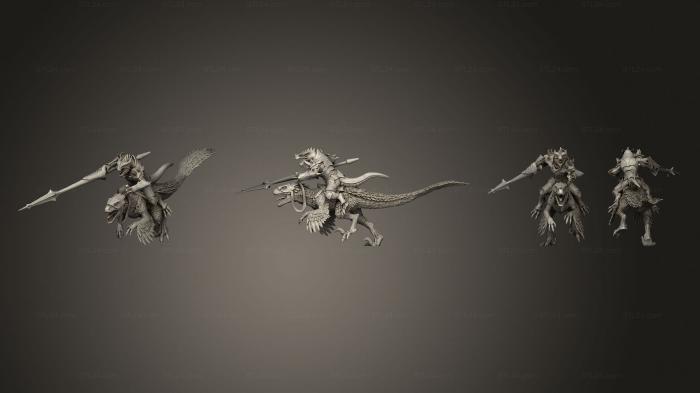Military figurines (Dragonborn Raptor Rider Lance Large, STKW_5300) 3D models for cnc