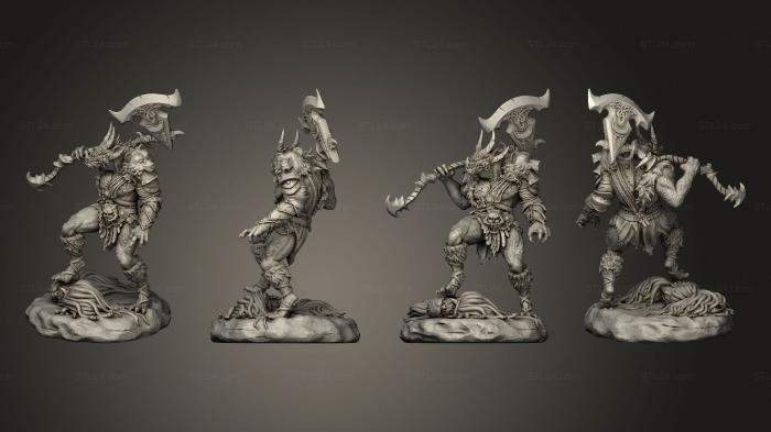 Military figurines (Draqul Dragonborn Barbarian, STKW_5339) 3D models for cnc