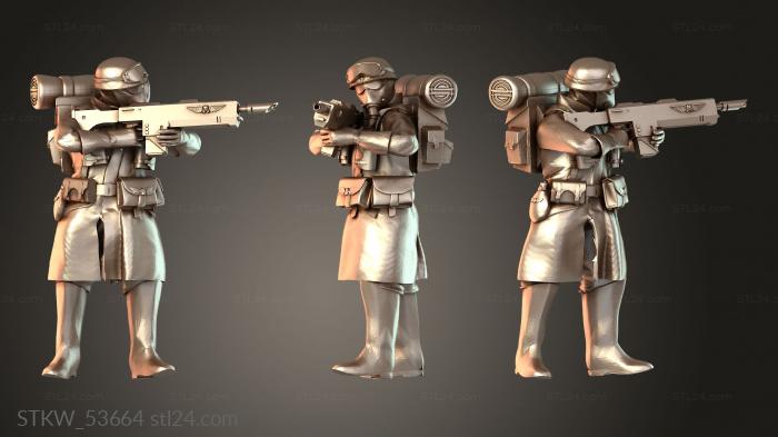 Military figurines (Infantry Aiming Guard Lasgun precise, STKW_53664) 3D models for cnc
