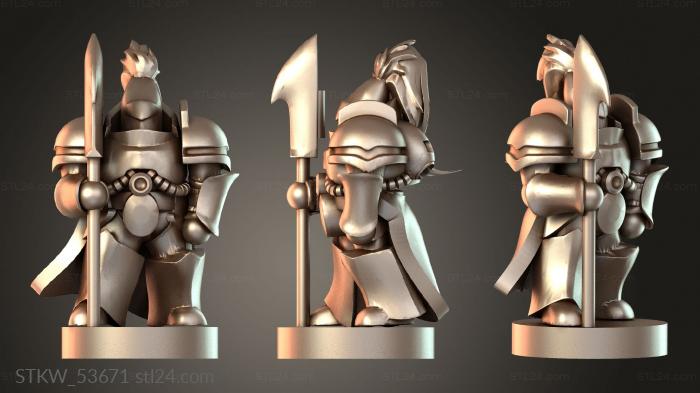 Military figurines (Infantry Bit Brother Epic Custodian Spear Shield, STKW_53671) 3D models for cnc