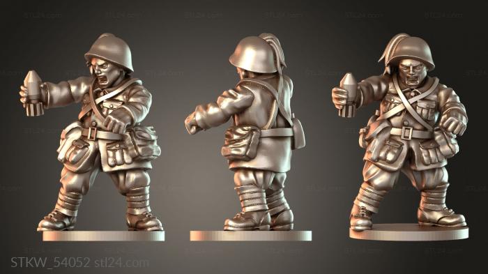 Military figurines (Italy ARMY GUNNER seasoned, STKW_54052) 3D models for cnc