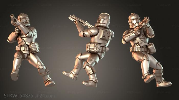 Military figurines (Journeyman galactic wars union trooper, STKW_54375) 3D models for cnc