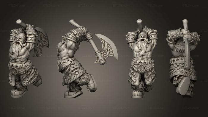 Military figurines (Dwarf Army Axe Thrower, STKW_5470) 3D models for cnc