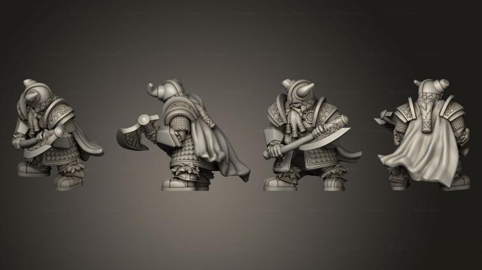 Military figurines (Dwarf Army Axe Warrior, STKW_5471) 3D models for cnc