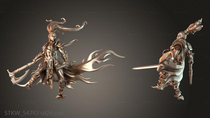 Military figurines (Kingdom Berserkers Unyielding, STKW_54743) 3D models for cnc